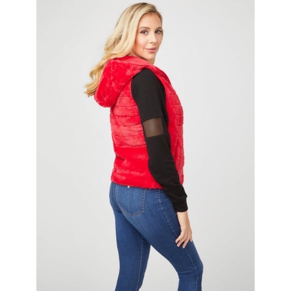 New GUESS Lance Reversible Vest Red SZ S - Picture 6 of 8